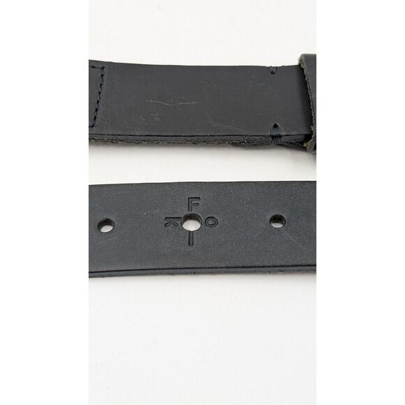 Folk Men's Woven Leather Fabric Belt Size 32 Black Red Blue Made in England - Picture 4 of 7